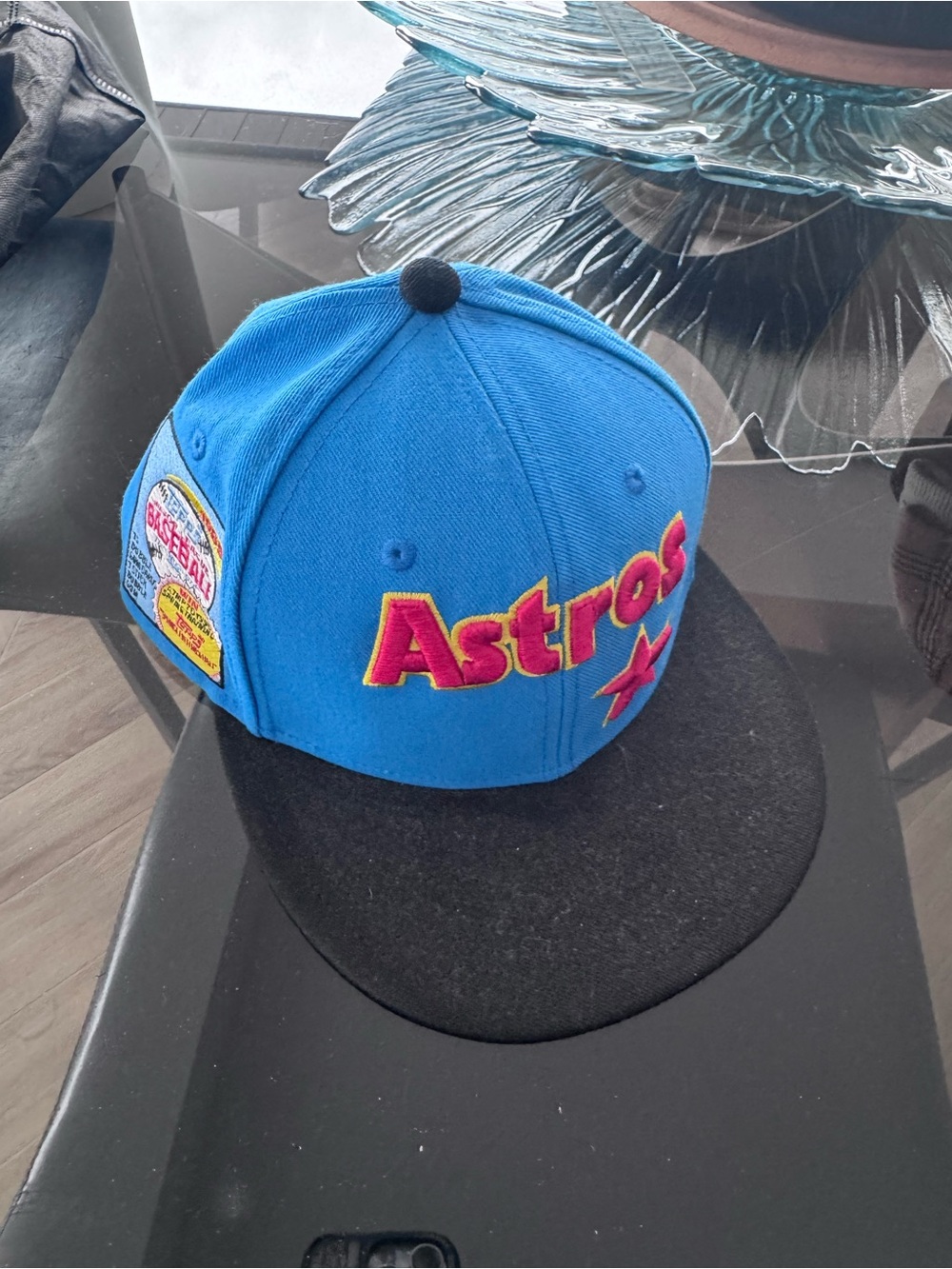 Mitchell & Ness Blue and Black Houston Astros Fitted Cap